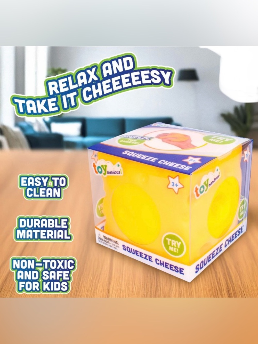 NEW Toymendous Fun Size Mini Squeeze Cheese 🧀 Squishy - Picture 6 of 7